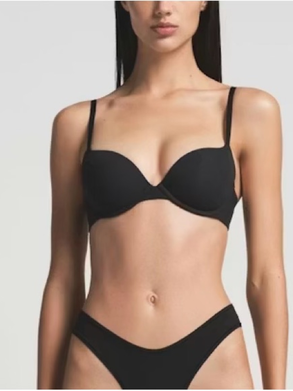 SKIMS Black Fits Everybody Push-Up T-Shirt Bra